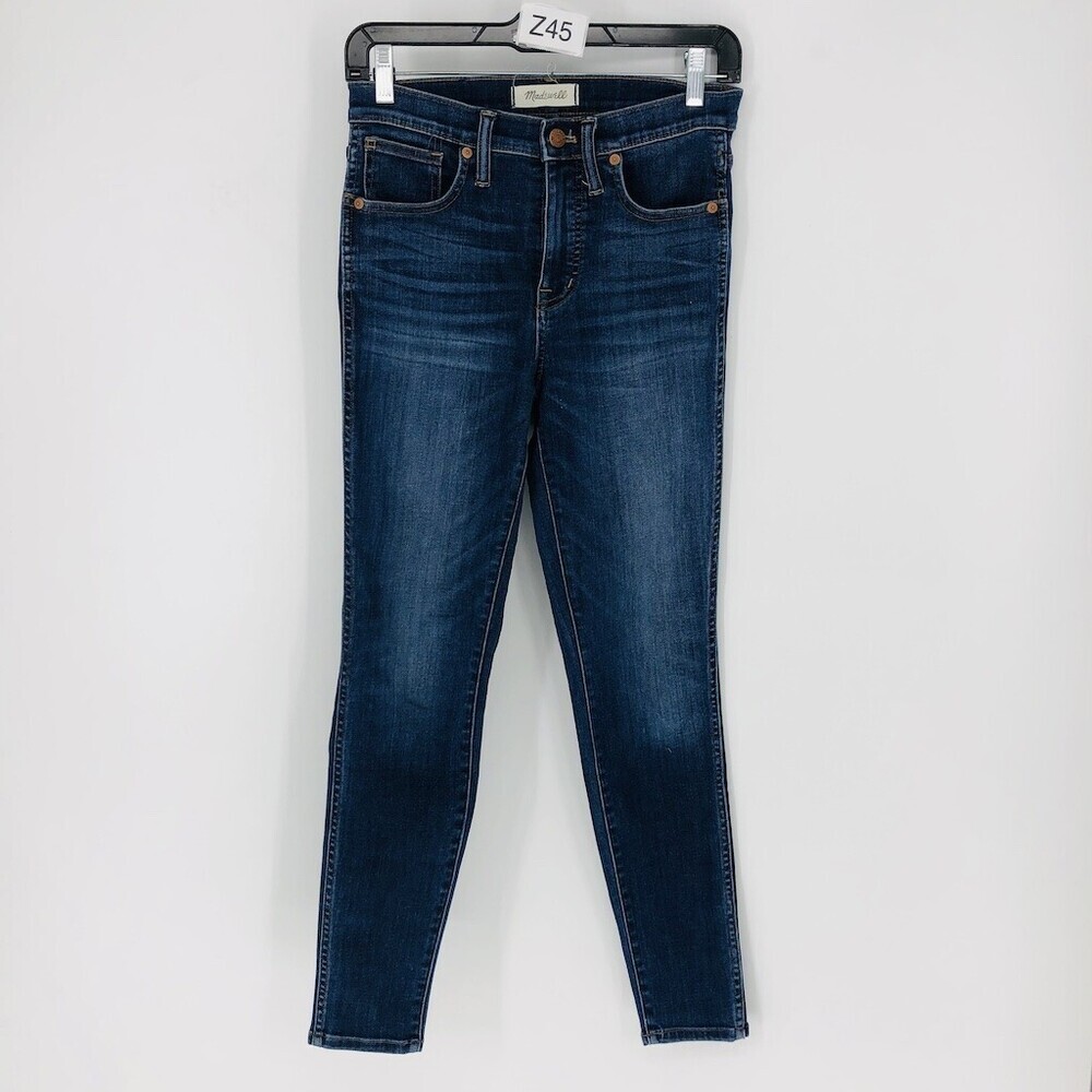 Madewell G7391 Women's Blue Cotton Blend 10" High Rise Skinny Jeans Pant Size 26
